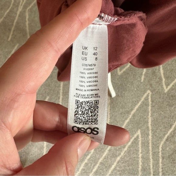 ASOS Dusty Rose Faux Wrap Midi Length Skirt - Picture 7 of 8